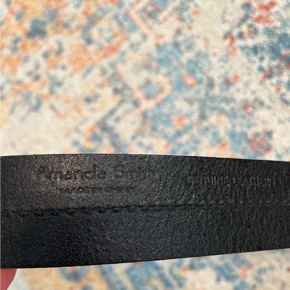 Amanda Smith brown leather belt with stitch detailing and silver buckle - Picture 6 of 8